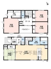 和室含む4LDK＾＾寝室に広々ウォークインクローゼット付き＾＾2階廊下から直接バルコニーに出れます。家事動線快適＾＾