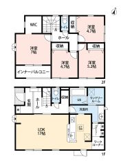 リビングは17帖の開放感あふれる空間です。2階は洋室が4部屋あるので、お子様が大きくなっても安心ですね＾＾