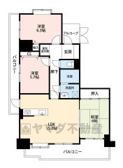 角部屋＾＾3LDK＾＾2面バルコニー＾＾全居室収納有で収納充実の間取り＾＾西鉄バス「那珂川ハイツ入口」停歩5分＾＾