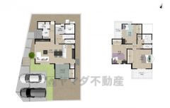 4LDK。LDK18.5帖。全居室収納スペースあり。2面バルコニー付き。開放的で明るい居住空間が広がります＾＾