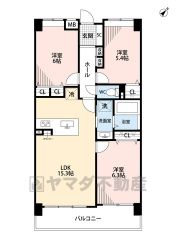 オールフローリング3LDK。 南東向きで陽当たり良好＾＾ 8階建て6階部分。眺望良好＾＾ 全居室収納で収納充実の間取り＾＾