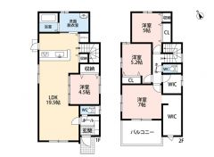 4LDK・陽当たりが良いリビング。全居室収納スペース充実な新築戸建＾＾2階ファミリークローク・主寝室にWICあり＾＾
