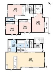 南東向き＾＾4LDK＾＾洗面室収納完備。全居室収納有で収納充実の間取り＾＾