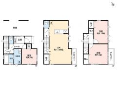 3LDK。南向き。プライバシーが確保された2階リビング。広々リビング収納付き。南東バルコニーで陽当たり良好＾＾