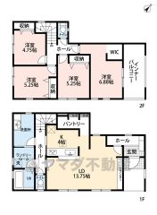 4LDK。ウォークインクローゼット、パントリー完備。その他全居室収納スペース付き＾＾