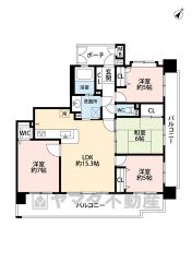 4LDK。南東向きで陽当たり良好＾＾全居室バルコニーに面しており、明るい室内＾＾主寝室にウォークインクローゼットなど全居室収納付き。