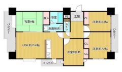 明るい光が差し込む3面バルコニー4LDK。全居室収納付きなので衣服から趣味の道具まですっきり収納可能です＾＾