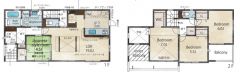 1階はLDK、和室で23.5帖の広々空間、大容量のパントリー付き＾＾ 2階は主寝室7帖、インナーバルコニー、南向きバルコニーで陽当たり、風通し良好＾＾