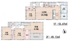 4LDK。南向き。リビング収納3か所あり。食洗機付きシステムキッチン＆パントリーなど設備充実＾＾主寝室には大容量のウォークインクローゼットあり。