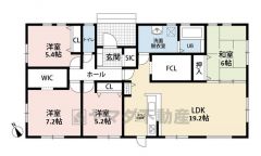 4LDKとファミリークローク。回遊動線で家事がスムーズに行える間取り＾＾