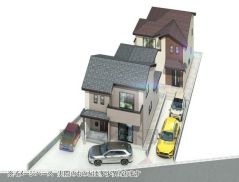 手前がB号棟。完成予想図。現況と異なる場合は現況優先となります。