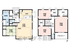 約4.5帖の和室含む4LDK。LDK広々20帖＾＾ 全居室ウォークインクローゼット付き。主寝室は広々10帖＾＾南面バルコニーで陽当たり良好＾＾ 