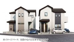 完成予想図。左側がA号棟。