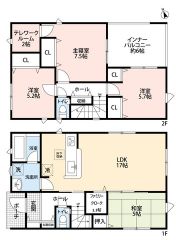 南東向き＾＾4LDK。和室有。主寝室は広々7.5帖テレワークルーム付き。