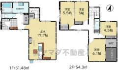 4LDK。LDK17.7帖＾＾スタディーカウンター、パントリー、収納付き。主寝室にウォークインクローゼットなど全居室収納付き。