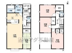  LDK18帖。洋和室あり＾＾庭あり＾＾ 南面バルコニーで日当たり良好＾＾全居室6帖以上＆収納付き＾＾