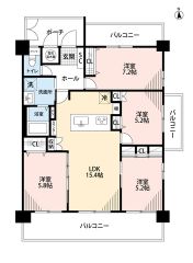 南向きリビング・バルコニーはご家族がゆったり寛げる憩いの空間に＾＾ 全居室収納付きなので衣服や荷物をすっきり収納することができます。