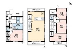 4LDＫ。ＬＤＫ20帖。3階建て＾＾ リビング階段有＾＾