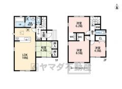 和室含む4LDK。1階はLDKと隣接する和室を合わせると20帖以上の大空間＾＾2階には収納付きの3洋室＾＾