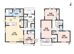 4LDK。パントリー＆ウォークインクローゼット＆シューズクロークなど収納充実の間取り。南面バルコニーで陽当たり良好＾＾