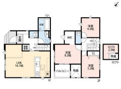 3LDKとロフト。南西向き。リビング上部は吹抜けで明るく開放的な空間。ウォークインクローゼット＆ロフトなど収納充実の間取り＾＾