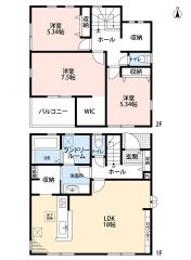 3LDK＾＾リビング18帖。ウォークインクローゼット完備＾＾その他全居室収納スペース付き＾＾