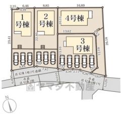 1号棟。前面道路は南側約6ｍの公道に面しています＾＾閑静な住宅地で子育て世帯におススメの住環境です＾＾