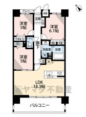 2024年12月下旬リフォーム完了＾＾ LDKは18.3帖＾＾隣接する洋室とつなげるとより広々とした空間に＾＾南西向きの幅広バルコニー＾＾