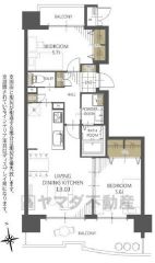 2LDK。日当たり、風通し良好＾＾2面バルコニー付き。