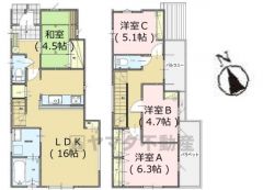 角地＾＾4LDK＾＾LDK16帖＾＾和室あり。全居室収納あり、 リビング収納、パントリー完備で収納充実。 南面バルコニーで日当たり良好＾＾ 