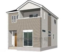 完成予想図。明るく清潔感のあるホワイト系の外壁をベースに、落ち着いたブラウンやベージュ系のアクセントパネルを組み合わせることで、表情豊かで立体感のあるファサードに仕上がっています＾＾ 