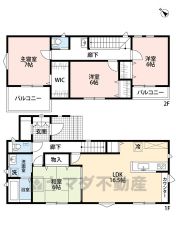 4LDK＾＾LDK16.5帖＾＾全室南西向きで陽当たり良好。パントリー＆WIC＆全居室収納ありで収納充実の間取り＾＾
