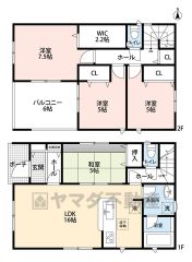 和室含む4LDK。全居室収納スペース付き＾＾ご家族とのコミュニケーションがとりやすいリビング階段＾＾