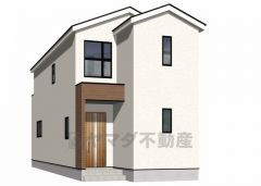 外観完成予想図、表面。