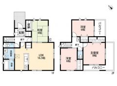 4LDK＾＾LDK16.5帖＾＾全室南西向きで陽当たり良好。パントリー＆WIC＆全居室収納ありで収納充実の間取り＾＾