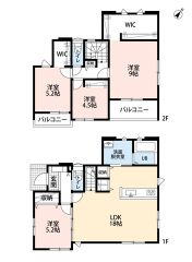 全室南東向き、2面バルコニー＾＾リビングイン階段でご家族が自然に顔をあわせられる間取り。2階は洋室が3部屋あるので、お子様が大きくなっても安心ですね＾＾