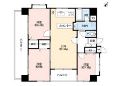 3LDK。角部屋＾＾リビングと全居室2面採光を確保＾＾ 2洋室にWICなど全居室収納付き＾＾ 南東・南西の2面バルコニーで陽当たり＆風通し良好＾＾ 