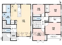 4LDK。南向き＾＾LDK17帖。リビング収納＆パントリー付き。主寝室にウォークインクローゼットなど全居室収納付き＾＾南面バルコニーで陽当たり良好＾＾