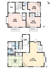 約6帖の和室含む4LDK。LDK16.5帖＾＾リビングでの寛ぎを邪魔しないタイプのシステムキッチンです。主寝室9帖。ウォークインクロゼットとクローゼット付きで収納充実＾＾