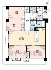 専有面積は広々93.42m2＾＾LDKは17.4帖、ほか全居室ゆったり6帖以上＾＾