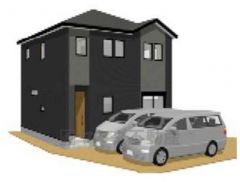 成予想図。現況と異なる場合は現況優先となります。 直線的なフォルムと洗練された色使いが印象的な、スタイリッシュな外観です。