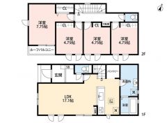 南東向き＾＾4LDK＾＾パントリー＆可動棚＆全居室収納有で収納充実の間取り＾＾
