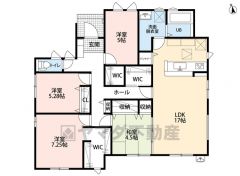 4LDKとファミリークローク。南向きで陽当たり良好＾＾2洋室にウォークインクローゼットなど収納充実の間取り。