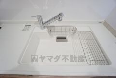 広々とした凸型シンクに洗剤ポケットを標準装備。大きなお鍋など洗いやすいです。