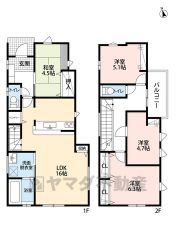 角地＾＾4LDK＾＾LDK16帖＾＾和室あり。全居室収納あり、 リビング収納、パントリー完備で収納充実。 南面バルコニーで日当たり良好＾＾ 