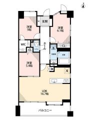 南向き＾＾角部屋＾＾3LDK＾＾ WIC＆全居室収納ありで収納充実＾＾ 南面の広々バルコニーで陽当たり良好＾＾