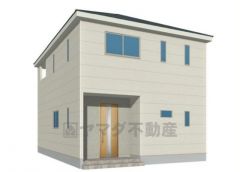 完成予想図。シンプルでいつまでも飽きのこないデザインが周囲の環境に調和し、どんなご家族にもフィットするデザインです。 