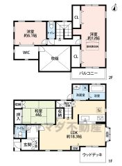 LDK18帖以上でリビング部分上部は開放感のある吹抜け＾＾他居室は6帖和室、6帖洋室、12帖洋室と十分な広さを確保＾＾