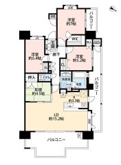 角部屋4LDK・2面バルコニーで日当たり・風通し良好＾＾
