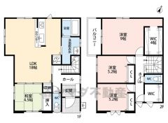リビング18帖。パントリー・WIC・ファミリークローク。収納充実の間取り＾＾